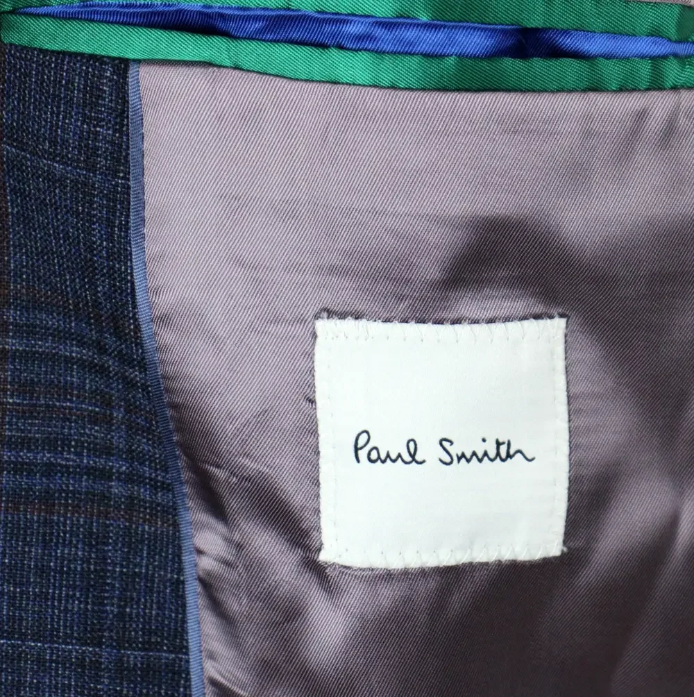 Paul Smith Sport Coat 38 R (48 EU) Mens Blue Plaid Wool Two Button Blazer